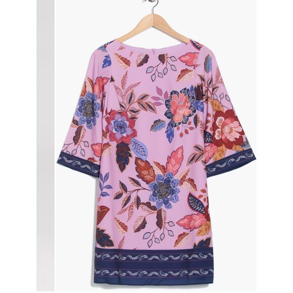 NWT Vince Camuto Flaire sleeve broder print dress in Lavender Size 4 - Picture 4 of 15